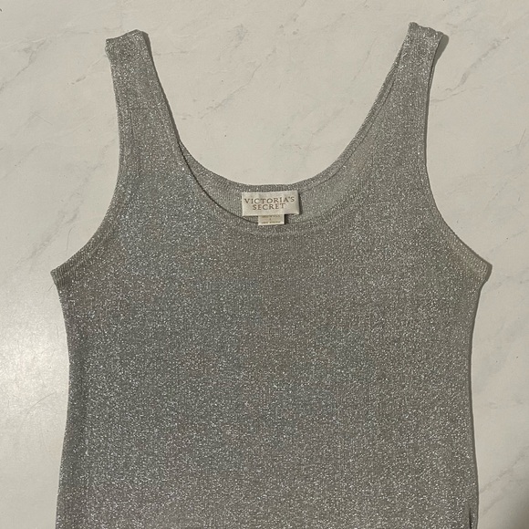 Vintage Victorias Secret Silver Metallic Slip Dress Size Large Whimsigoth Fairy - Picture 3 of 5